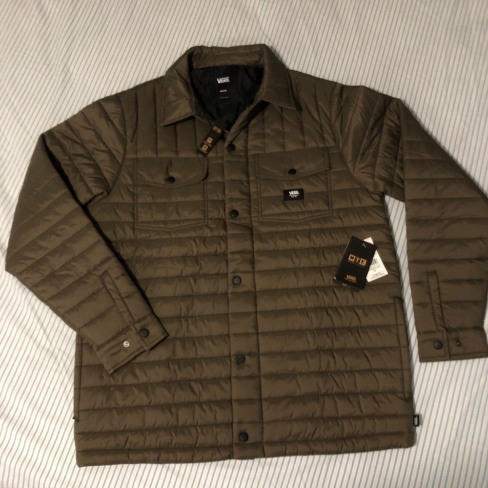 Brand New Vans Men's Olive Quilted Jacket